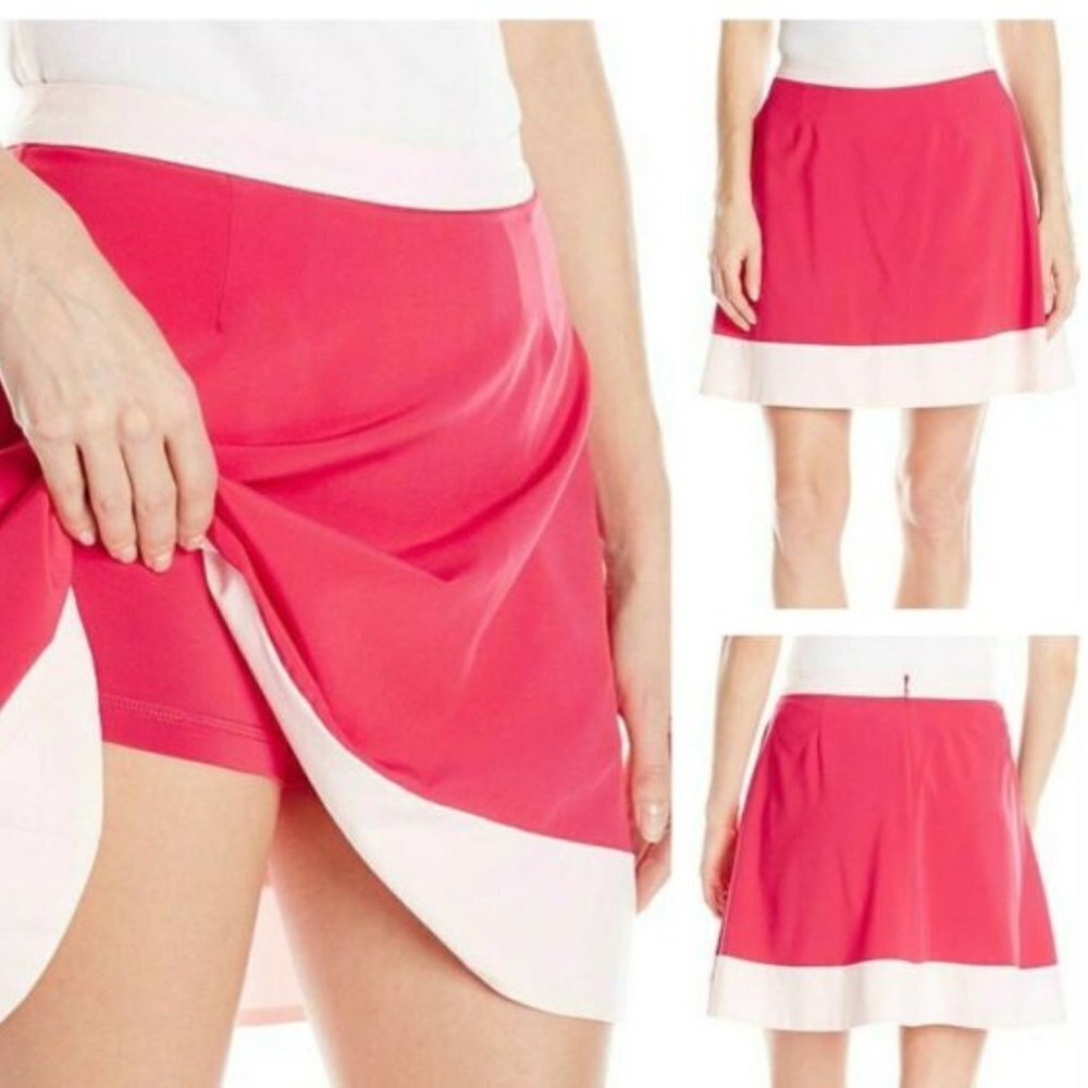 Women's XS Puma Golf Flare Skirt Skort Rose Red UV Resistant UPF 50 Sporty